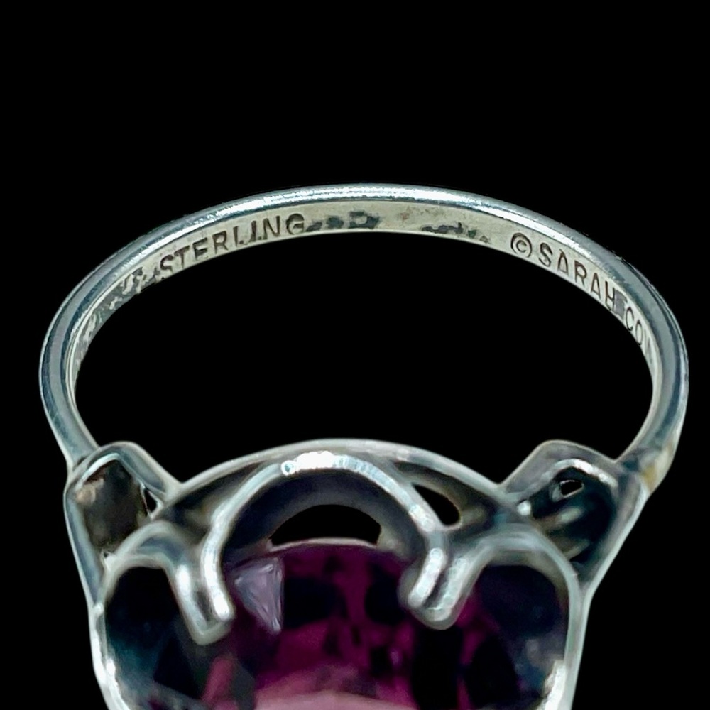 🌺Vintage Sara Coventry Sterling & Amethyst Ring - Picture 12 of 13
